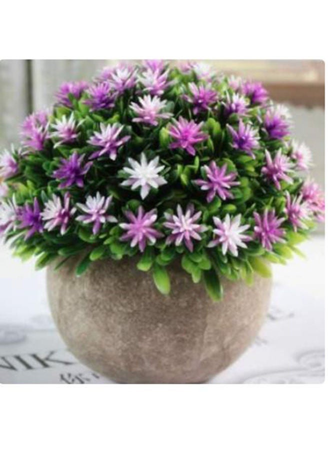 Artificial Plant With Pot, Purple and white flowers